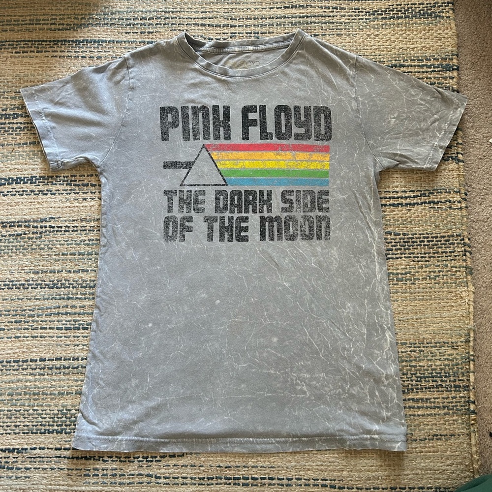 Official Pink Floyd Gray T-Shirt with Black Lettering
